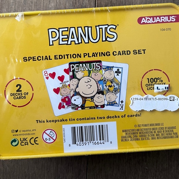 Peanuts Special Edition Playing Card Set Tin Box 2 Decks of Cards - Picture 2 of 2
